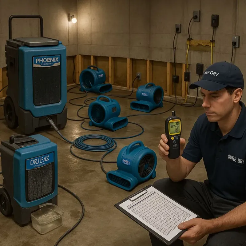 Structural Drying and Dehumidification process in Sabana Hoyos, PR